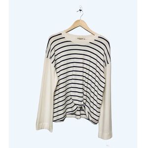 Chance or Fate Striped Long Sleeve Knotted Pullover Top size XL